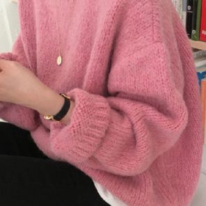 Colors Pink Women Sweater Womens Winter Sweaters Pullover Female Knitting Overszie Long Sleeve Loose Knitted