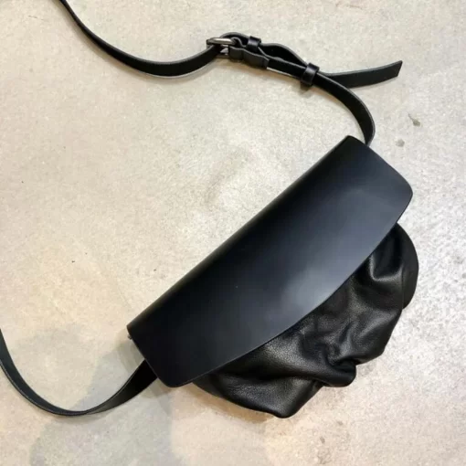 Genuine Leather Make Up Phone - Black