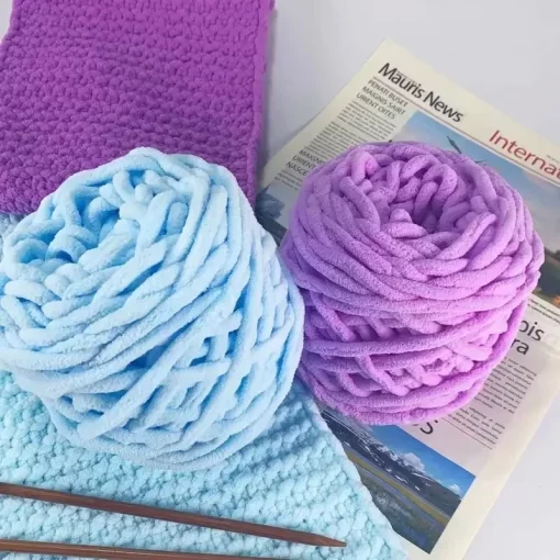 100g Single Strand Ice Stripe Thread Handmade DIY Thick Wool Scarf Hat Knitted Crochet Thread Comfortable 2