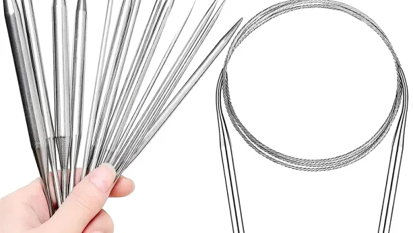 11 Sizes Stainless Steel Circular Knitting Needles Set 80CM Knitting Needles Double Pointed Weaving Needles for