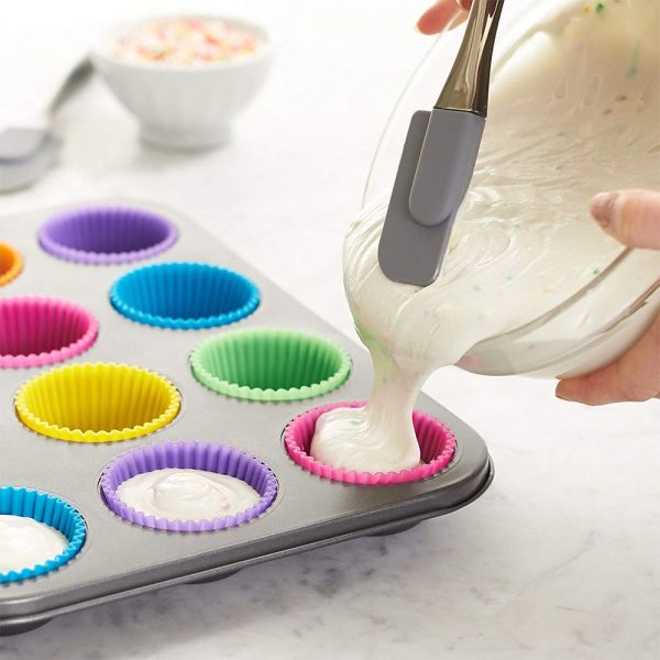 12pcs Set Silicone Cake Mold Round Shaped Muffin Cupcake Baking Molds Kitchen Cooking Bakeware Maker DIY 2
