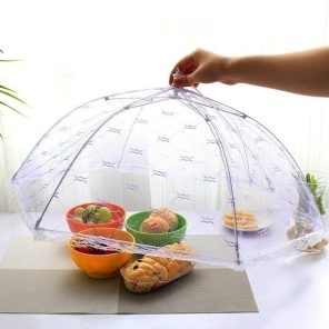 1PC Portable Umbrella Style Food Cover Anti Mosquito Meal Cover Lace Table Home Using Food Cover
