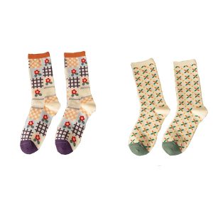 2 Pair Print Cute Long Winter Socks Women Fashion New Flowers Cotton Socks Set Kawaii Breathable 11.jpg 640x640 11