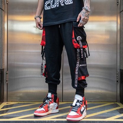 2020 Joggers Cargo Pants for Men Casual Hip Hop Hit Color Pocket Male Trousers Sweatpants Streetwear 4
