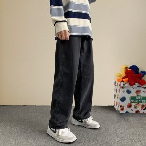 2021 Autumn New Streetwear Baggy Jeans Men Korean Fashion Loose Straight Wide Leg Pants Male Brand 3.jpg 640x640 3