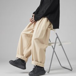 2021 Men s Casual Wied Leg Pants Oversize Cotton Trousers Solid Color Fashion Men Jogging Pants