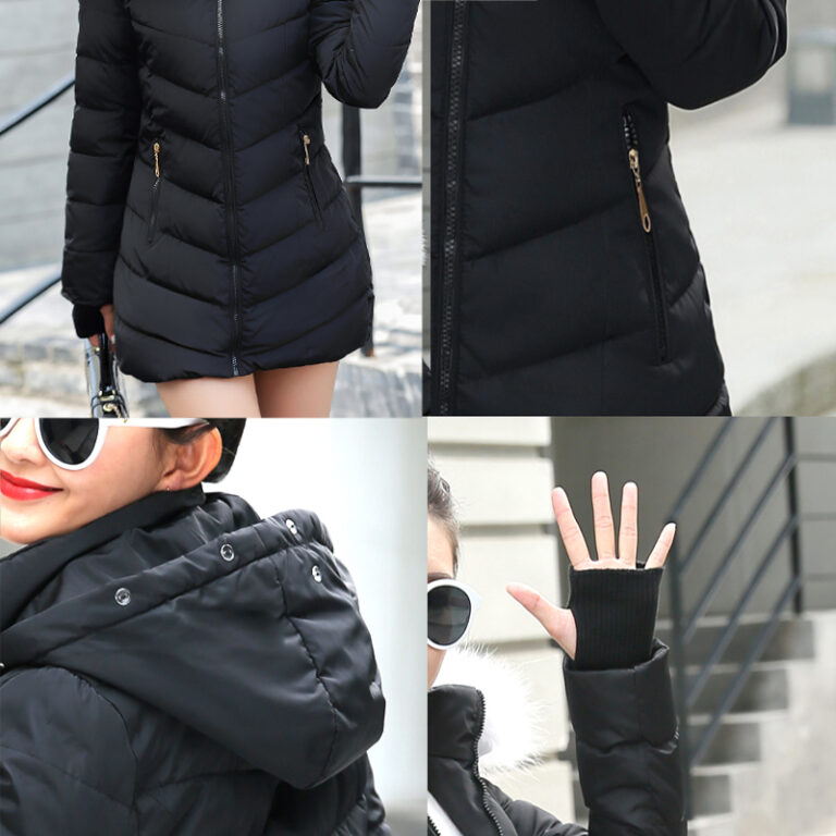 2021 New Arrival Fashion Slim Women Winter Jacket Cotton Padded Warm Thicken Ladies Coat Long Coats 4