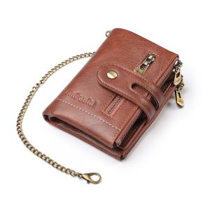 2021 New Men Wallets Name Customized PU Leather Short Card Holder Chain Men Purse High Quality 2.jpg 640x640 2