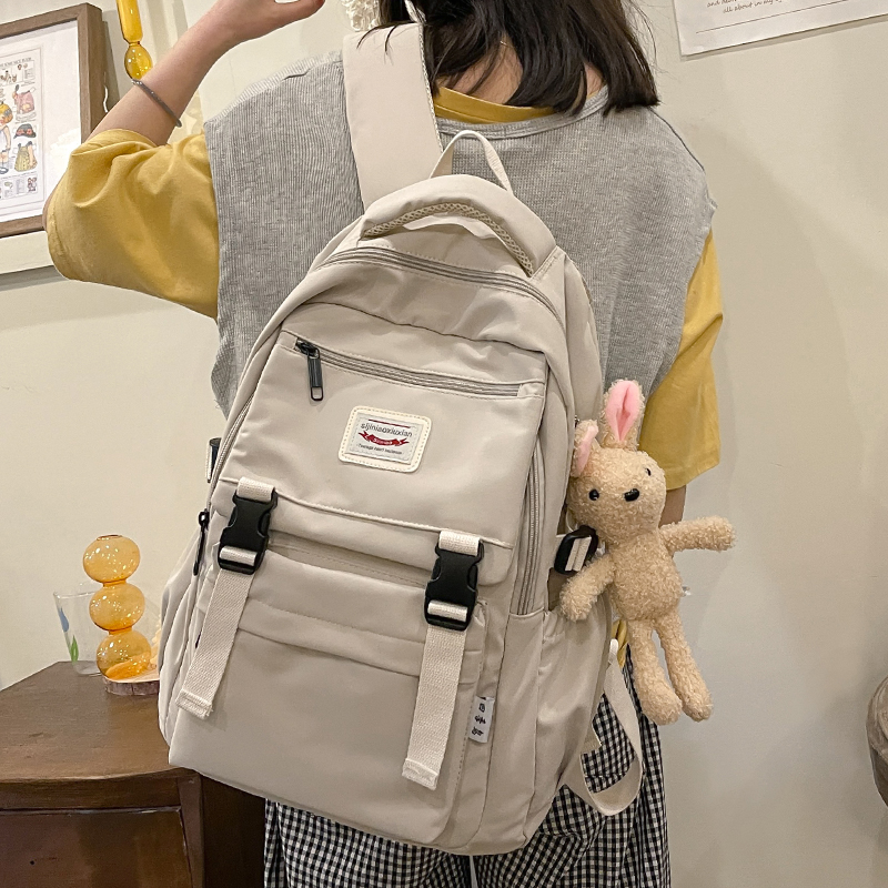 2021 New Waterproof Nylon Women Backpack Korean Japanese Fashion Female Students Schoolbag Multilayer Simple Sense Travel 1