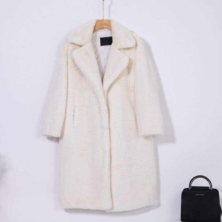 2021 New Women Winter Warm Faux Fur Coat Thick Women Long Coat Turn Down Collar Women 2