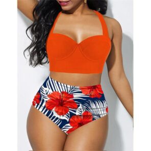 2021 New Womens Sexy Push Up Bikini Set High Waisted Swimsuit Floral Bathing Suit Swimwear Summer 4.jpg 640x640 4