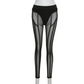 2021 Sexy Perspective Mesh High Waist Black Leggings Women Slim Sports Casual Pants Patchwork Sheer See 14.jpg 640x640 14