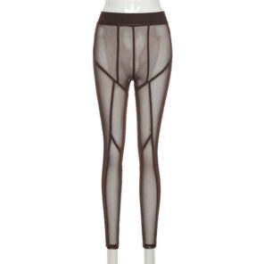 2021 Sexy Perspective Mesh High Waist Black Leggings Women Slim Sports Casual Pants Patchwork Sheer See 4.jpg 640x640 4