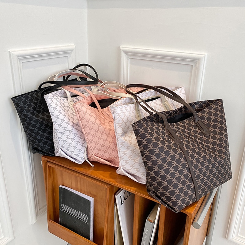 2021 Simple Design Casual Tote Bags Large Capacity Women Shoulder Bag Fashion Handbags Ladies Top handle 5