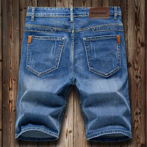 2021 Summer Men S Slim Denim Shorts Business Casual Fashion Loose Stretch All Match Jeans Male