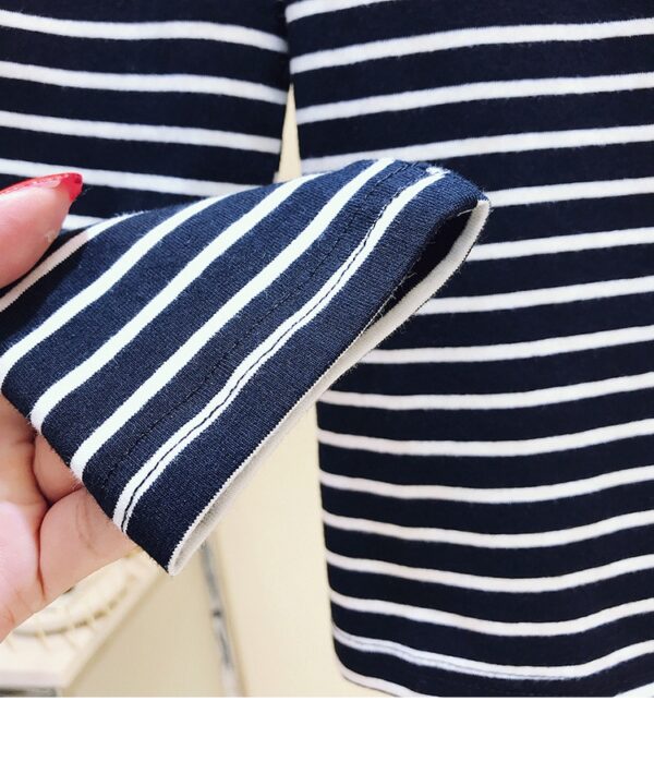 2021 Women Striped T Shirts Long Sleeve 95 Cotton Tops Casual Women Autumn T Shirts Tops 4