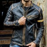 2022 Autumn Motorcycle Leather Jacket Men Street Fashion