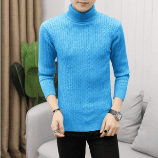 2022 Korean Slim Solid Color Turtleneck Sweater Mens Winter Long Sleeve Warm Knit Sweater Classic Solid.png 640x640