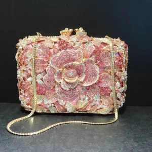 2022 New Arrival Flower Crystal Wedding Bridal Clutch Purse Luxury Designer Women s Dinner Party Cocktail