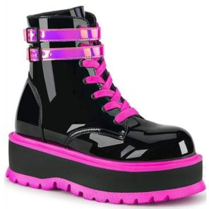 2022 New Design New Goth Shoes Women Platform High Wedges Thick Bottom Punk Street Green Patent 1.jpg 640x640 1