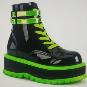 2022 New Design New Goth Shoes Women Platform High Wedges Thick Bottom Punk Street Green Patent.jpg 640x640