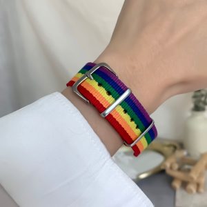 2022 New LGBT Rainbow Strap Bracelet for Men Women Fashion Watch Band Weave Couples Bracelet Personality