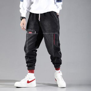 2022 New Streetwear Hip Hop Cargo Pants Men s Jeans Elastic Harun Joggers In Autumn and 1