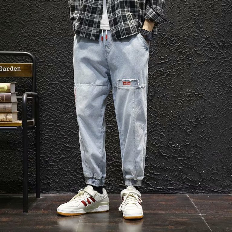 2022 New Streetwear Hip Hop Cargo Pants Men s Jeans Elastic Harun Joggers In Autumn and 4