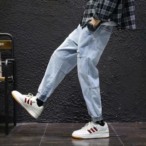 2022 New Streetwear Hip Hop Cargo Pants Men s Jeans Elastic Harun Joggers In Autumn and 5