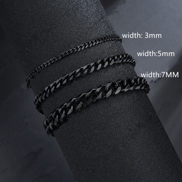 New Trendy Cuban Chain Men Bracelet Classic Stainless Steel mm Width Chain Bracelet