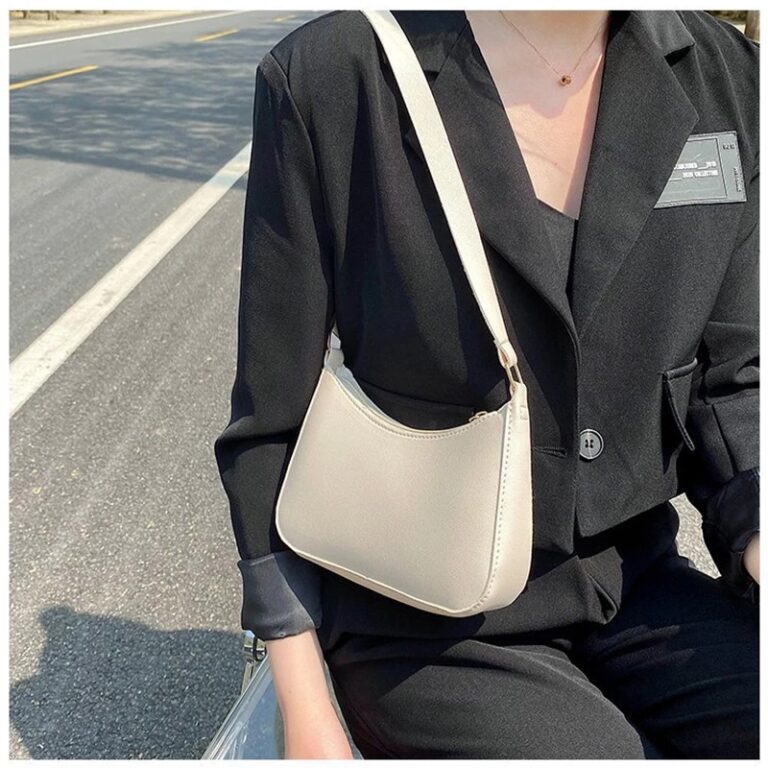 2022 New Women s Fashion Handbags Retro Solid Color PU Leather Shoulder Underarm Bag Casual Women 1