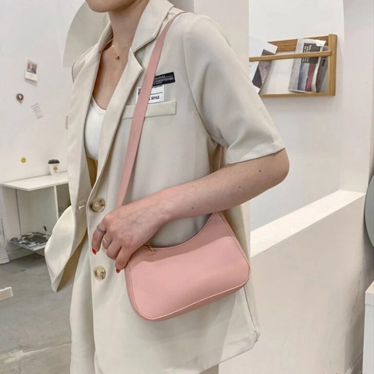 2022 New Women s Fashion Handbags Retro Solid Color PU Leather Shoulder Underarm Bag Casual Women 4