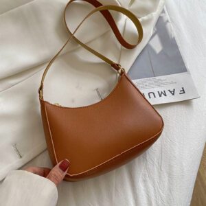 2022 New Women s Fashion Handbags Retro Solid Color PU Leather Shoulder Underarm Bag Casual Women 4.jpg 640x640 4