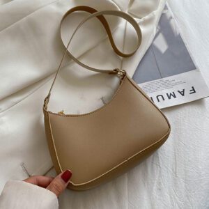 2022 New Women s Fashion Handbags Retro Solid Color PU Leather Shoulder Underarm Bag Casual Women 5.jpg 640x640 5