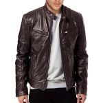 2022 Pu Leather Jacket Men Fashion Faux Leather