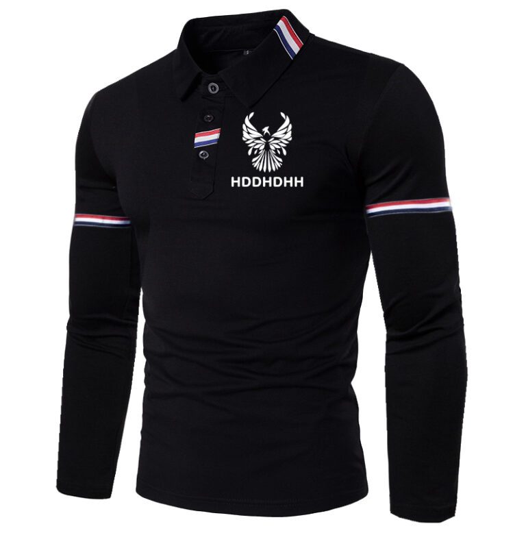 2022 Spring New Long Sleeve Lapel Polo Shirt Fashionable Print T Shirt 3