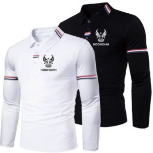 2022 Spring New Long Sleeve Lapel Polo Shirt Fashionable Print T Shirt