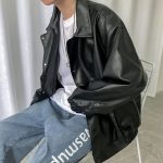 2022 Spring New Loose Soft Leather Jacket Single