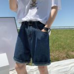 2022 Summer Blue Denim Shorts Men Fashion Casual