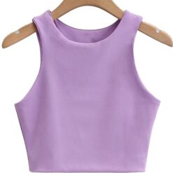 2022 Summer Fashion Women Sexy Slim Tops O neck Sleeveless Double Nylon Ladies Good Quality Tank 1