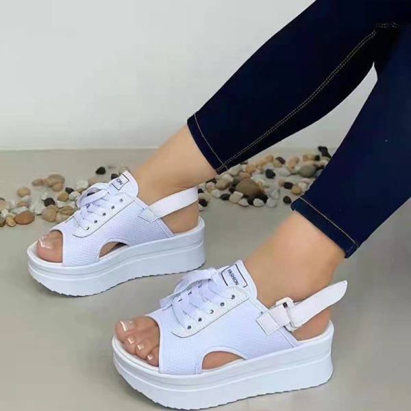 2022 Summer New Fashion Peep Toe Flat Shoes for Women Casual Platform Sandals Comfort Designer Height