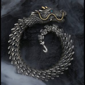 2022 Viking Black Gun Dragon Men Bracelet Hip Hop Rock Style Golden Horn Domineering Women Party 1
