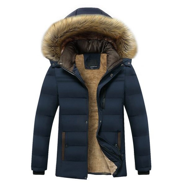 2022 Winter New Warm Thick Fleece Parkas Men Waterproof Hooded Fur Collar Parka Jacket Coat Men