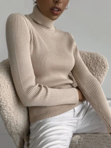 2022 Basic Turtleneck Women Sweaters Autumn Winter Thick Warm Pullover Slim Tops Ribbed Knitted Sweater Jumper