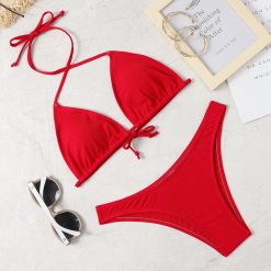 2022 new sexy bikini suit solid color swimsuit women s Beach swimsuit