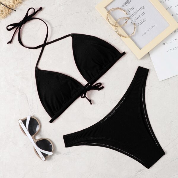 2022 new sexy bikini suit solid color swimsuit women s Beach swimsuit 1