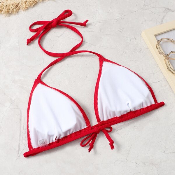 2022 new sexy bikini suit solid color swimsuit women s Beach swimsuit 5