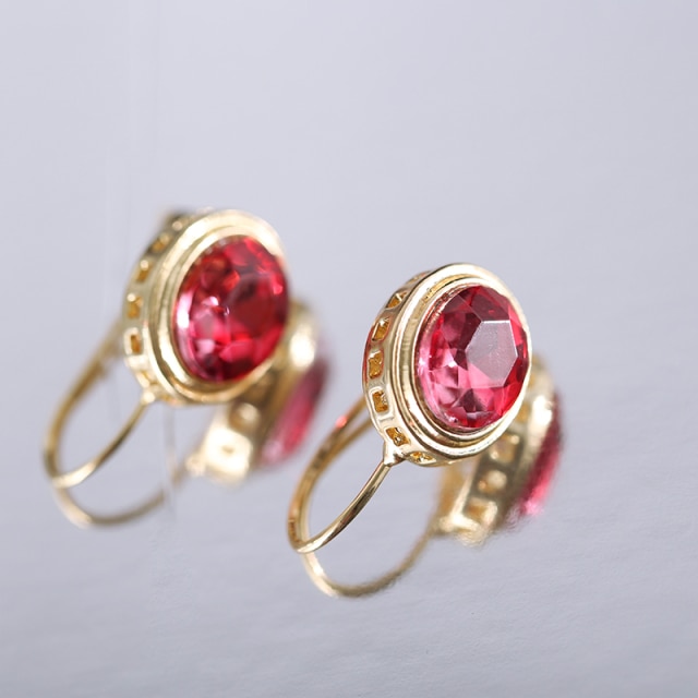 14K Gold Red Stone Crystal Drop Earrings for Women Lady Girls Engagement Wedding Bridal Fashion Jewelry 8.jpg 640x640 8