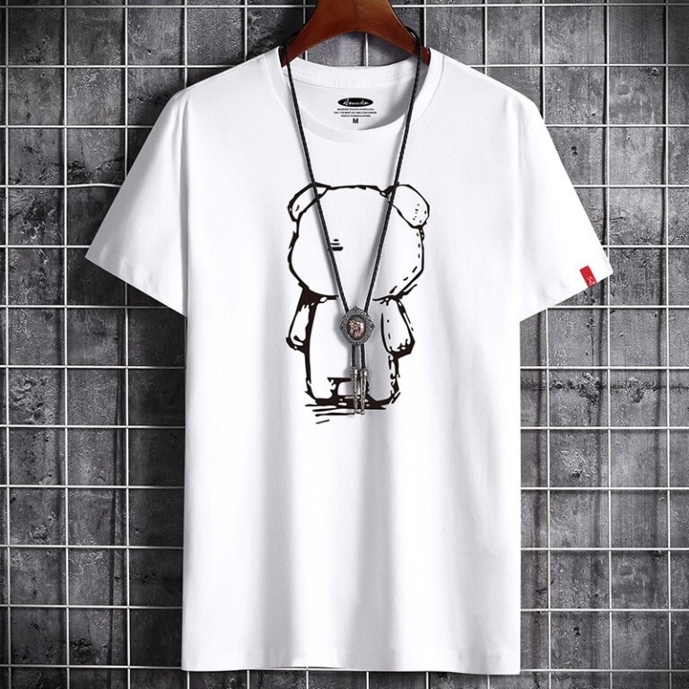 2021 Newest T Shirt for Men Clothing Fitness White O Neck Anime Man T shirt For 2