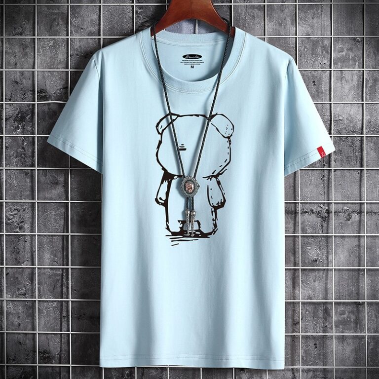 2021 Newest T Shirt for Men Clothing Fitness White O Neck Anime Man T shirt For 4